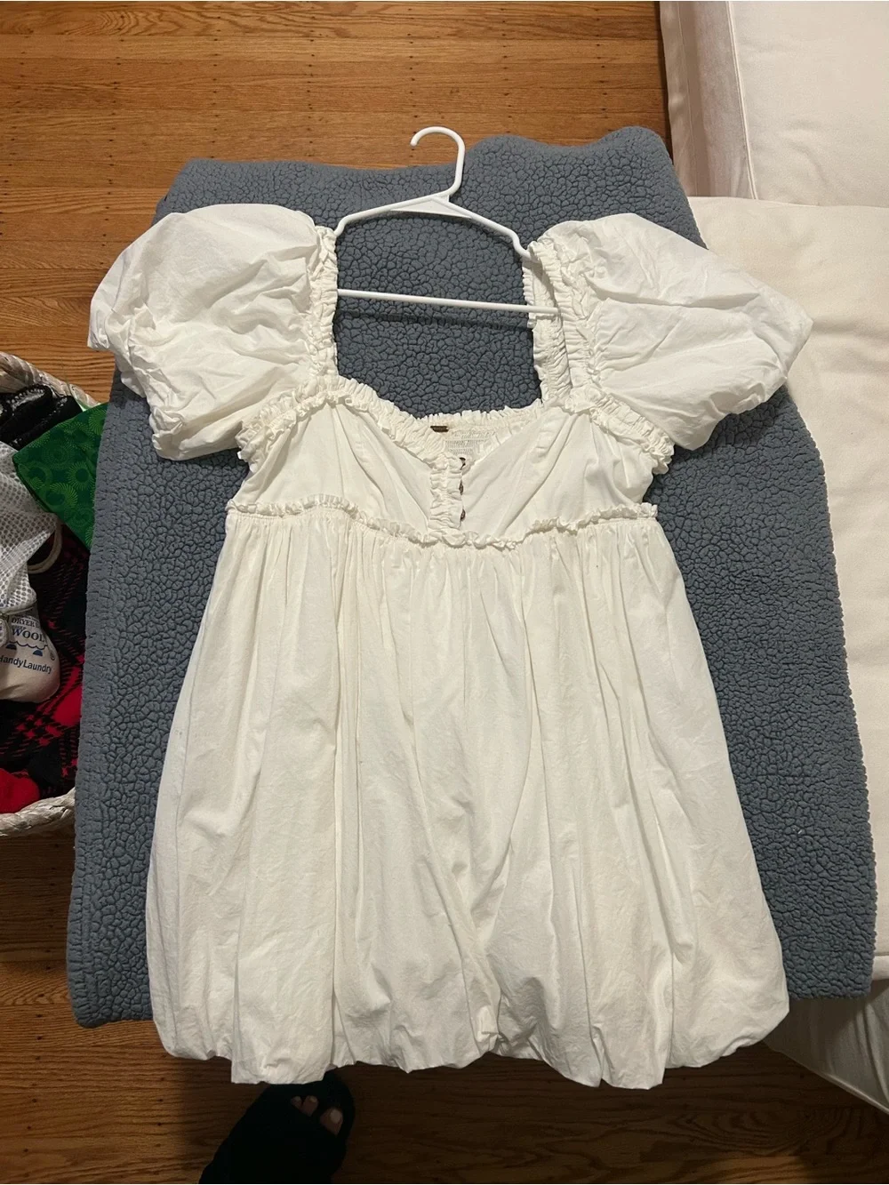 Free People White Babydoll Bubble Dress